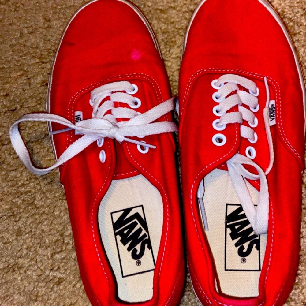 Vans in red 8 women/ 6.5 men